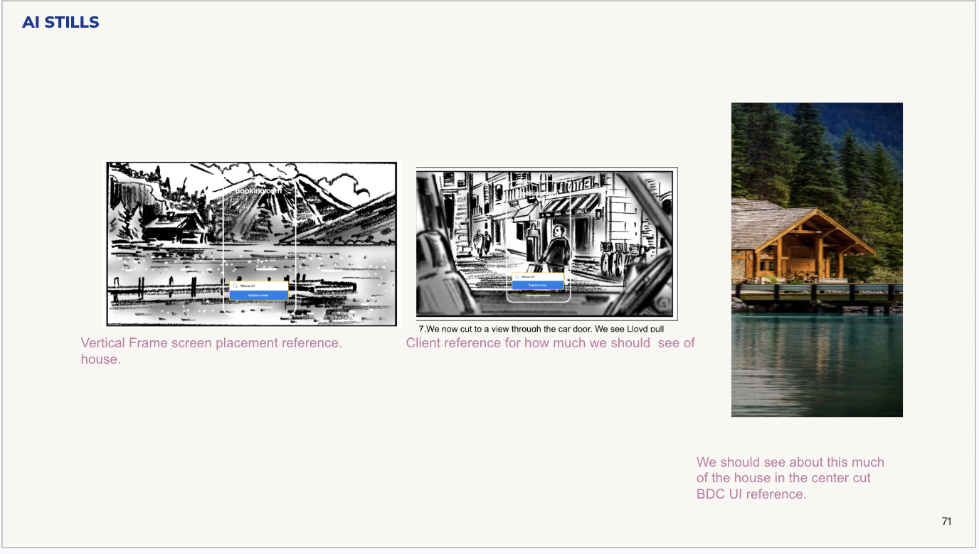AI stills matched to storyboard frame placement