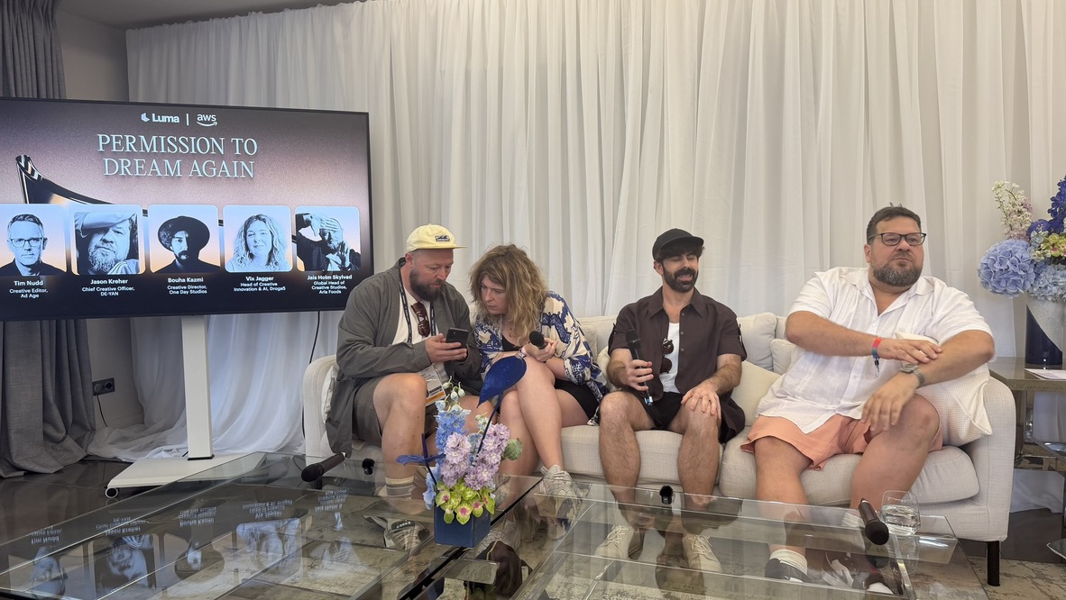 The team on a panel couch at Cannes Lions